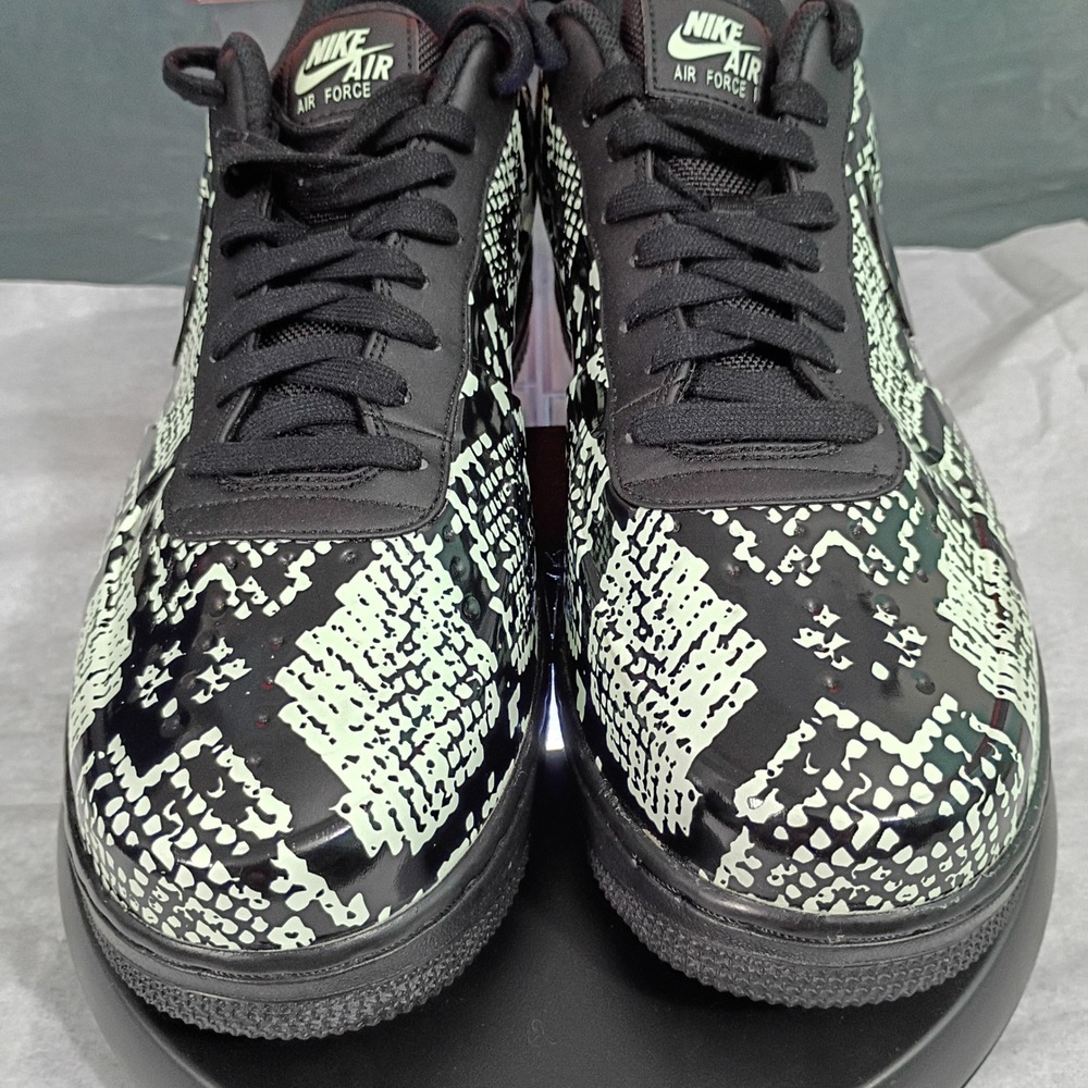 Nike Air Force 1 Low 07 QS Snakeskin Black Barely Volt AJ3664-300 Mens 12 - Picture 6 of 8
